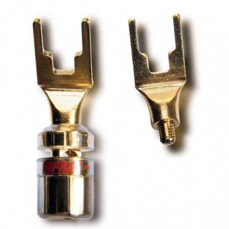 SUPRA COMBICON SPADE, wtyki głośnikowe pozłacane widełki, końcówki kabla głośnikowego, spade, supra cables